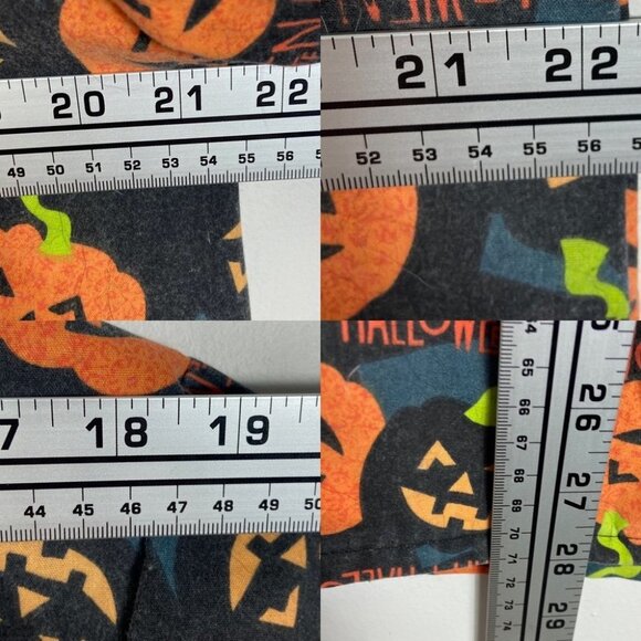 Halloween Pumpkin Scrub Top Orange Black Size Large Just Love Tee V-Neck Top L - Picture 10 of 10